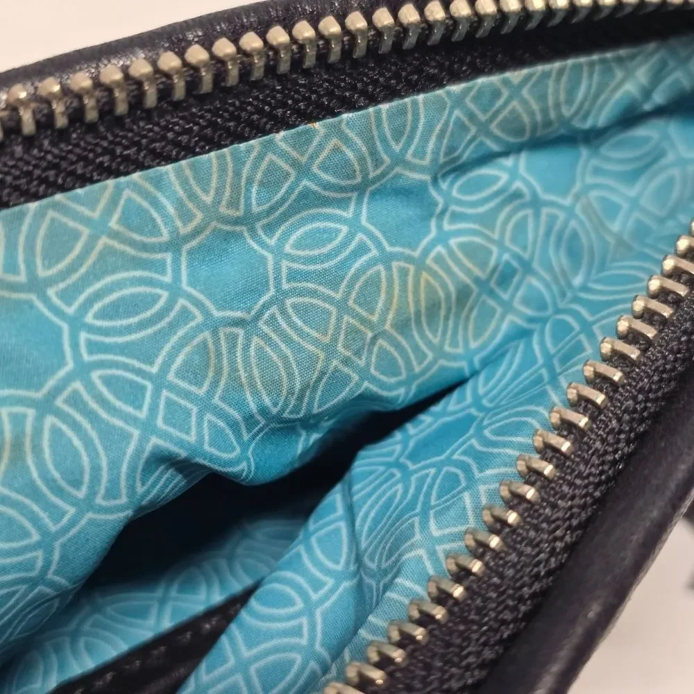 Stella & Dot Black Genuine Leather Crossbody Purse With Tassel Boho Grange Rock